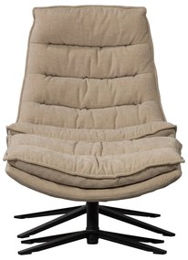 Natúr színű forgó zsenília fotel lábtartóval Kube – WOOOD