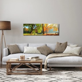Kép - Nyugodt őszi táj (órával) (90x30 cm)