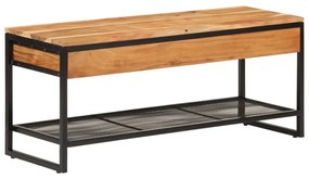 tömör akácfa és vas cipőpad 110 x 35 x 45 cm