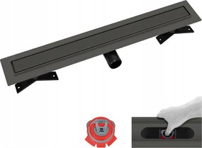 Vogi Premium Duo grafit lineáris lefolyó 80 cm Pvd – száraz szifon szett