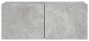 betonszürke fal TV-szekrény LED-világítással 100 x 35 x 41 cm