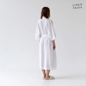 Fehér len fürdőköpeny S/M Summer – Linen Tales
