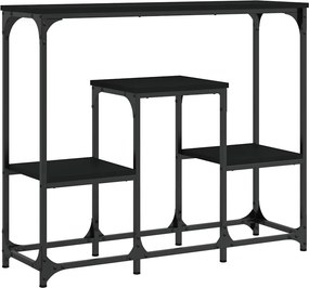 vidaXL fekete szerelt fa tálalóasztal 89,5x28x76 cm