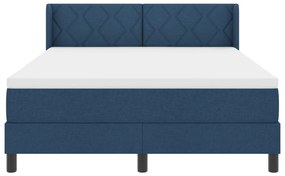 Boxspring ágy matracra, kék, 140 x 200 cm, szövet