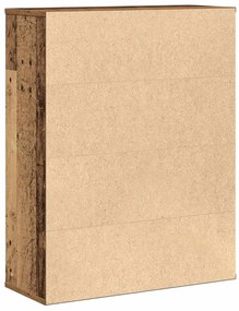 antik fa színű szerelt fa könyvespolc 60x24x76,5 cm