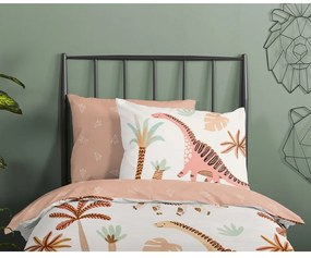 Barna-bézs pamut gyerek ágyneműhuzat babaágyhoz 100x135 cm Dino – Good Morning