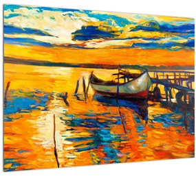 Kép - Hajó naplementekor (70x50 cm)