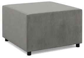 Zeus puff, bársony, 70x70, világosszürke