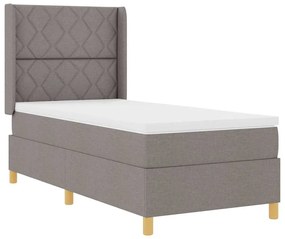 Boxrugós ágy matracmal Tópszínű 100 x 200 cm szövet