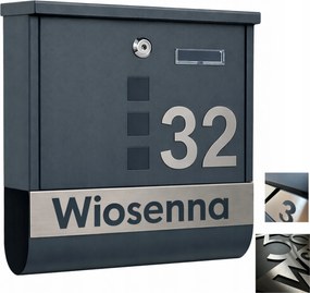 Nagy Című Postaláda (rozsdamentes Acél Tábla) , antracit