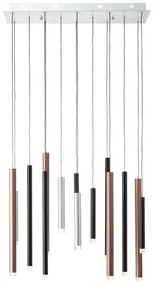 Brilliant -LED fényerőszabályozható kábellel függesztett CEMBALO csillár LED/60W/230V króm/fekete/barna