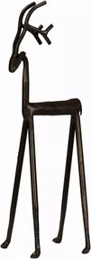 Rénszarvas Figura 42cm Karácsonyi Loft Fekete Fém