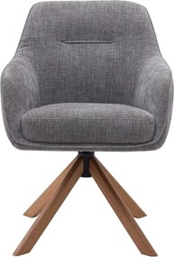 Szürke kárpitozott étkezőfotel szett 2 db-os Avola – Unique Furniture