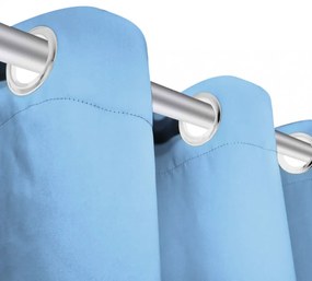 türkizkék sötétítőfüggöny fém fűzőlyukakkal 270 x 245 cm