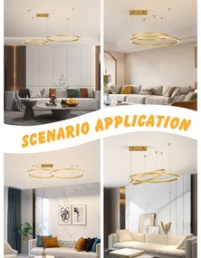 Immax NEO 07218L - LED dimmelhető FINO csillár 93W/230V 60/80cm arany Tuya+DO