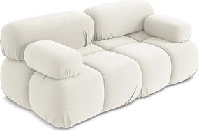 Fehér bársony moduláris kanapé 190 cm Lokua – Makamii