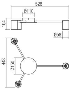 Redo 01-4050 - Spotlámpa NOA 3xGU10/10W/230V fekete