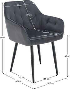 Design fotel, szürke Velvet szövet, VERIO