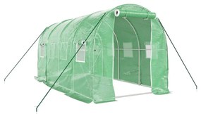 zöld acélvázas melegház 8 m² 4 x 2 x 2 m