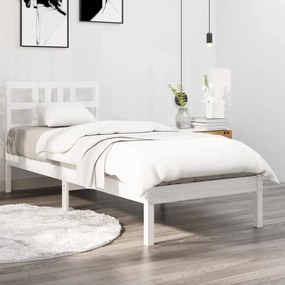 Single fehér tömör fa ágykeret 90 x 190 cm