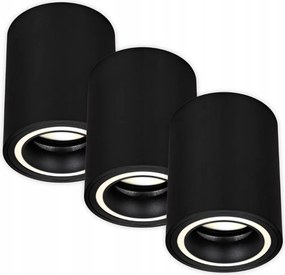 3x Falra szerelhető halogén lámpatest Led Cső GU10 fekete Spot mennyezeti Szoba