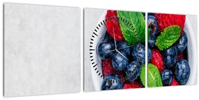 Kép - tál erdei gyümölccsel (órával) (90x30 cm)
