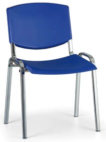 Design konferencia szék - króm lábak, kék