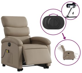elektromos kávészínű műbőr felállást segítő masszázsfotel