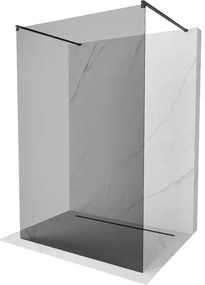 Mexen Kioto, átmenő zuhany paraván 120 x 200 cm, 8mm szürke üveg, 2x fekete stabilizáló távtartó, 800-120-002-70-40