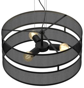 Csillár zsinóron LUM 3xE27/60W/230V fekete