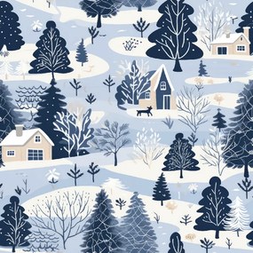 Flanel ágynemű SNOWY VALLEY kék Ágyneműhuzat mérete: 70 x 90 cm | 140 x 200 cm