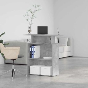 recepciós pult betonszürke 100x40x104 cm szerelt fa