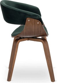 GARY szék, velúr, zöld/dió