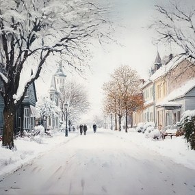 Canvas Vászonkép Lengyelország Város Alföld Utca Tél Hó Fagy 40x40