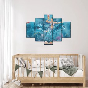 Kép - Sellő delfinekkel (150x105 cm)