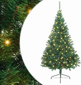 vidaXL Mesterséges, előre világított karácsonyi fa Zöld 240 cm PVC