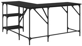 vidaXL Asztal Fekete tölgy 139 x 139 x 75 cm Faanyag