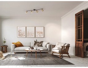 Fekete-aranyszínű mennyezeti lámpa fém búrával ø 8 cm Vano – Fischer &amp; Honsel