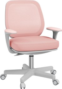 Vinsetto Légáteresztő Szövet Ergonomikus Irodai Szék 5 Küllővel, Állítható Magassággal, 55x48x82.5-94.5 cm, Rózsaszín | Aosom