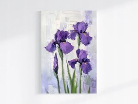 Vászonkép Canvas Olaj Impasto Természet Kert Lila Íriszek 40x60
