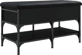 vidaXL fekete szerelt fa cipőtároló pad 82 x 42 x 45 cm
