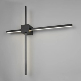 Matt fekete LED dimmelhető fali lámpa Cassino – Trio