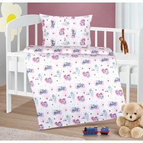 Bellatex pamut bölcsőágynemű Agata Unicornrózsaszín, 90 x 135 cm, 45 x 60 cm, 45 x 60 cm