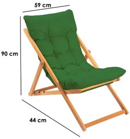 Kerti napozóágy zöld/cseresznye