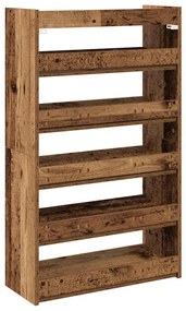 antik fa szerelt fa cipőtartó 60 x 25 x 100 cm