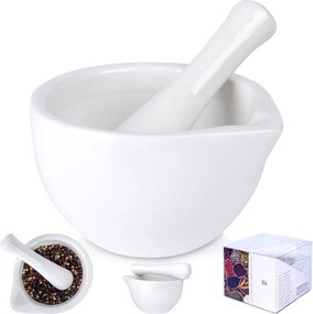 Konyhai Porcelán mozsár fűszerek ledörzsöléséhez pesto aprítóval
