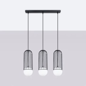 Sollux SL.1334 - Csillár zsinóron BRINA 3xG9/8W/230V fekete