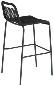 Glenville fekete acélszerkezetű bárszék, magasság 74 cm - Kave Home