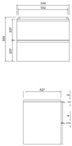 Cersanit - VIRGO függő szekrény mosogató alatt 60cm, fehér, S522-018