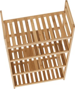 4 polcos polcállvány, természetes bambusz, FIORE TYP 2